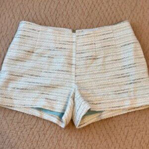 NWT Sail to Sable Cream Tweed Shorts w Mint Zips and Lining, Size 4, Pockets